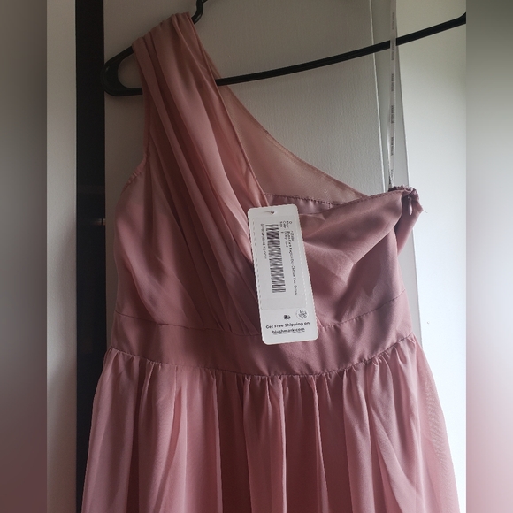AZAZIE One Shoulder Dresses- Dusty Rose and Cabernet - Picture 3 of 5